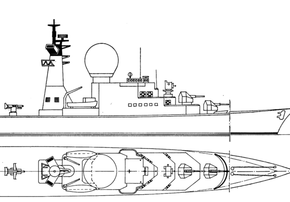 Эсминец NMF Suffren D602 [Destroyer] - чертежи, габариты, рисунки